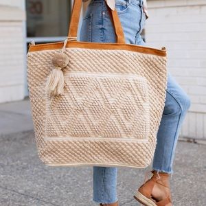 💕New Perfect Travel Tote - tan diamond pattern tote